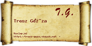 Tresz Géza névjegykártya